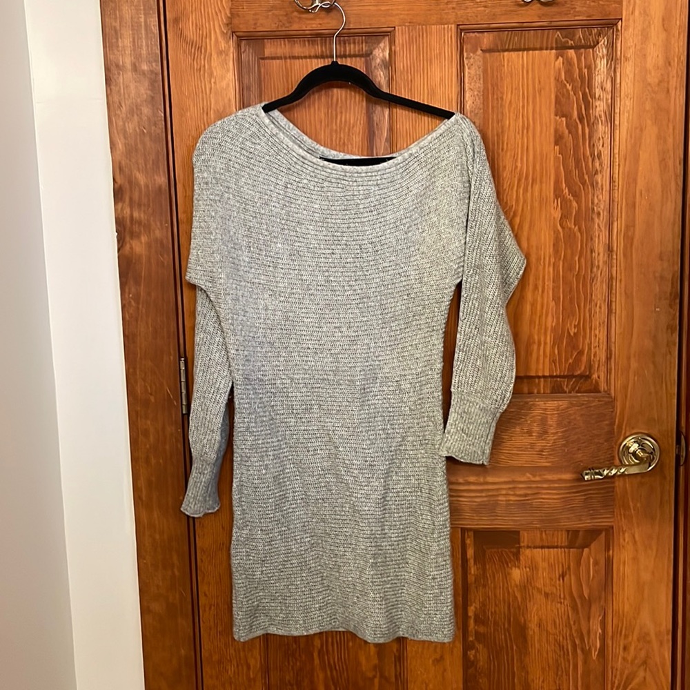 Abercrombie off shoulder grey sweater dress